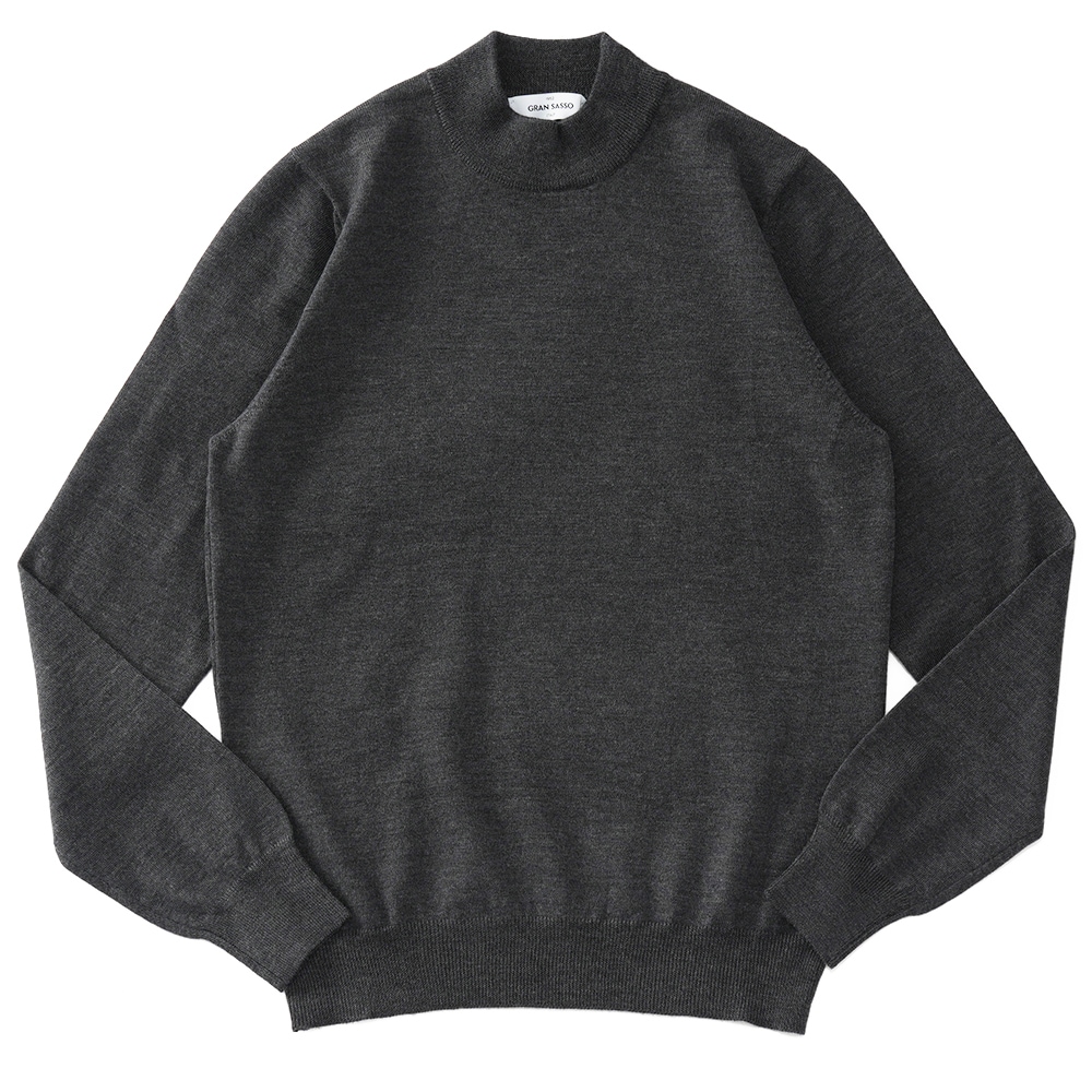 GRANSASSO グランサッソ メリノウール ニット モックネック ロングスリーブ 55108/14290 GRAY