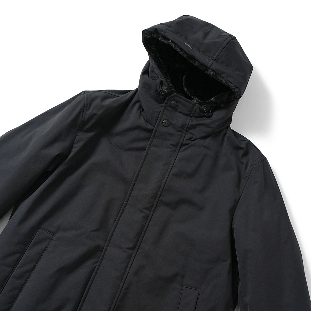 HERNO ヘルノ KEYSTONE 撥水ポリエステル 中綿 フーデッドコート PA000170U-12343Z BLACK