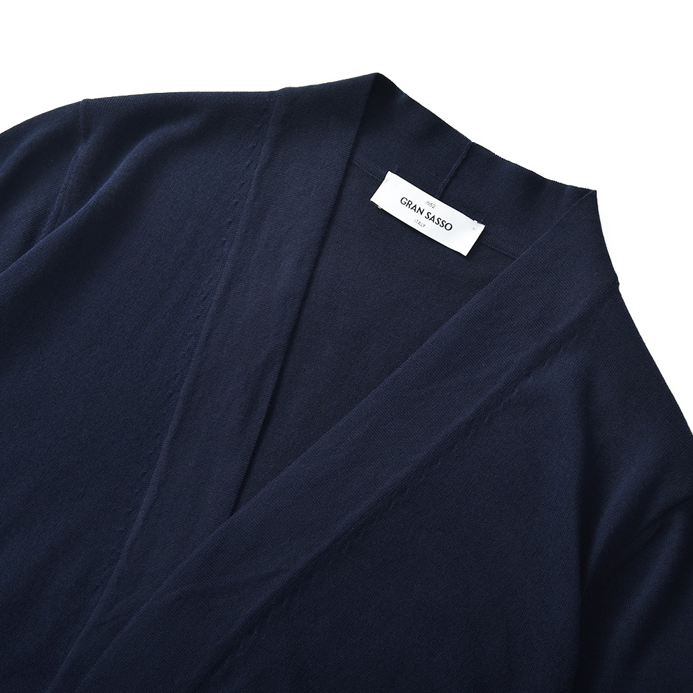 GRANSASSO グランサッソ フレッシュコットン ニット ボタンレス