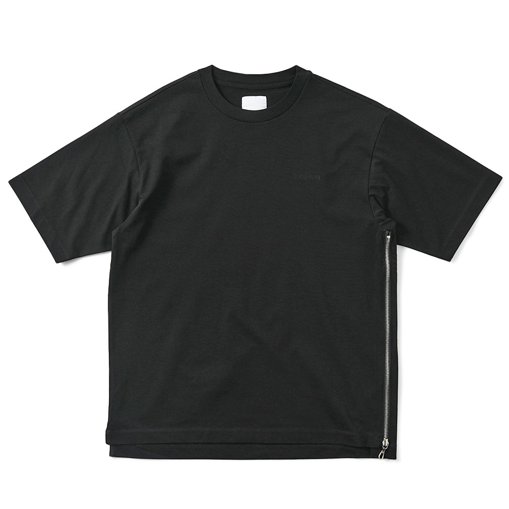 onegravity ワングラビティ サイドジップ ショートスリーブカットソー 51-234-13-040092 BLACK