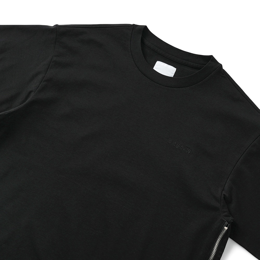 onegravity ワングラビティ サイドジップ ショートスリーブカットソー 51-234-13-040092 BLACK