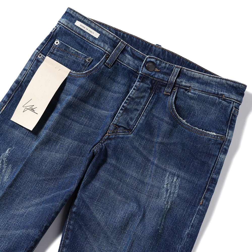 YCHAI イカイ PANATELA パナテラ ウォッシュド ブルー ダメージ スキニー ストレッチデニム パンツ YPU001/2DS0001CX BLUE