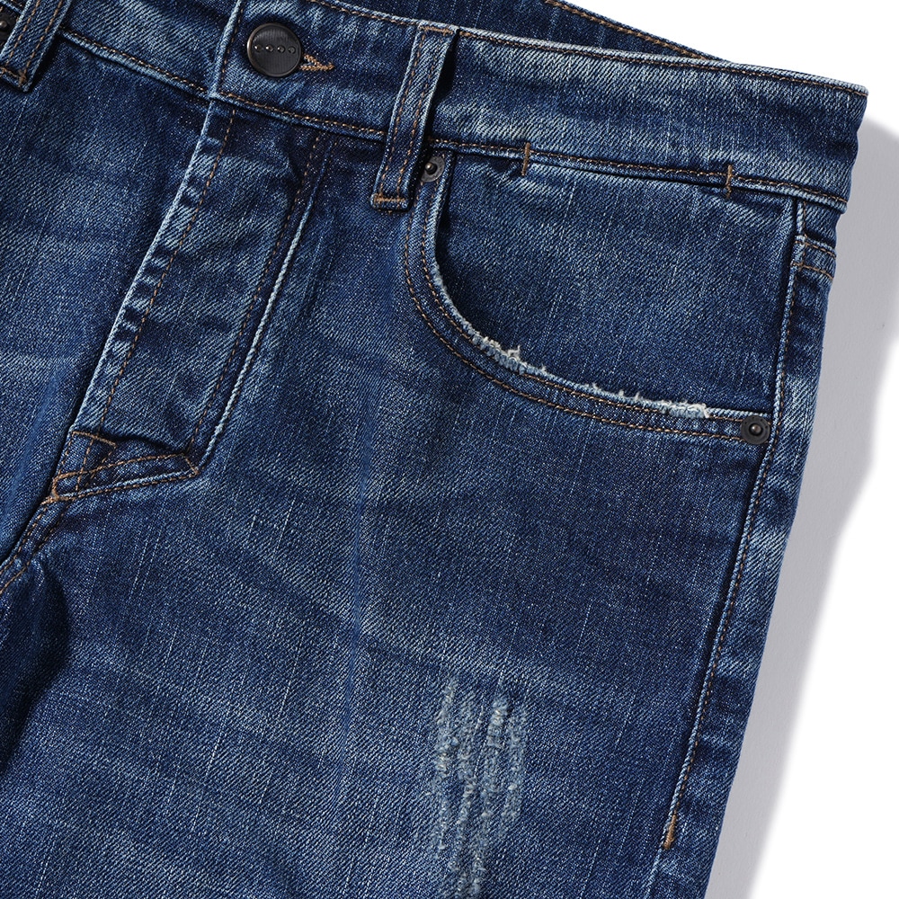 YCHAI イカイ PANATELA パナテラ ウォッシュド ブルー ダメージ スキニー ストレッチデニム パンツ YPU001/2DS0001CX BLUE