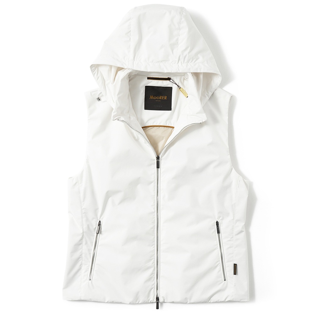 MOORER ムーレー LUIS-STP ルイス ポリエステル フーデッドベスト WHITE