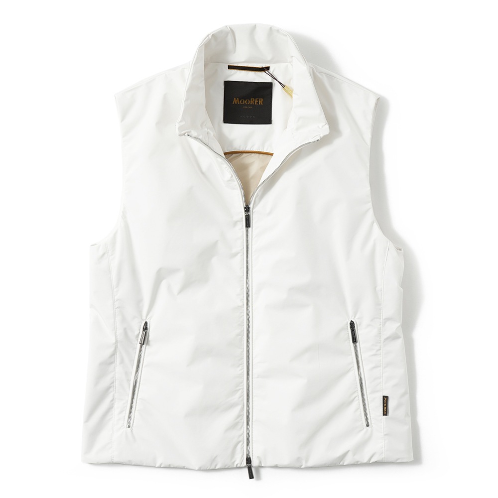 MOORER ムーレー LUIS-STP ルイス ポリエステル フーデッドベスト WHITE