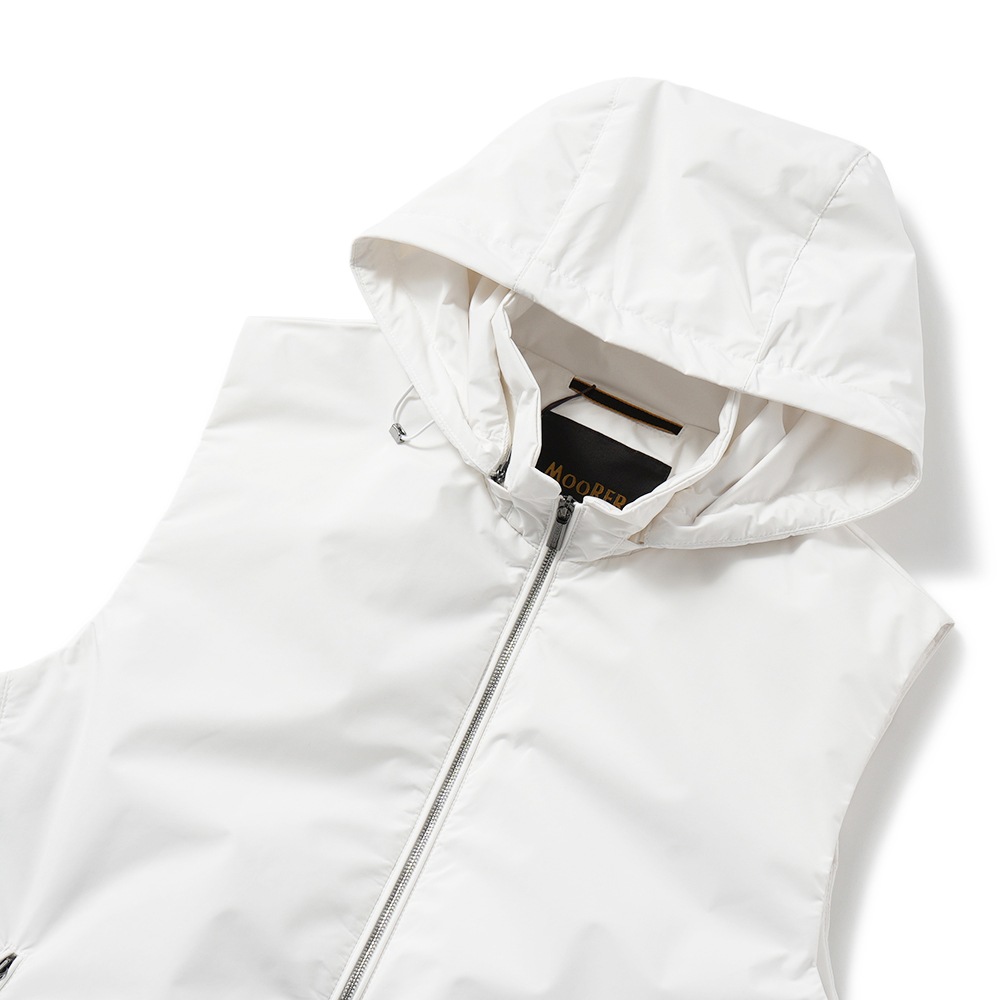 MOORER ムーレー LUIS-STP ルイス ポリエステル フーデッドベスト WHITE