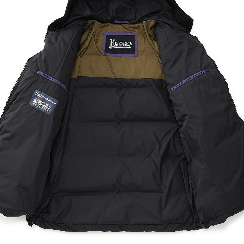 HERNO ヘルノ コーティング マットナイロン フーデッド ダウンジャケット PI001013U-12500＋39501/D KH.GREEN