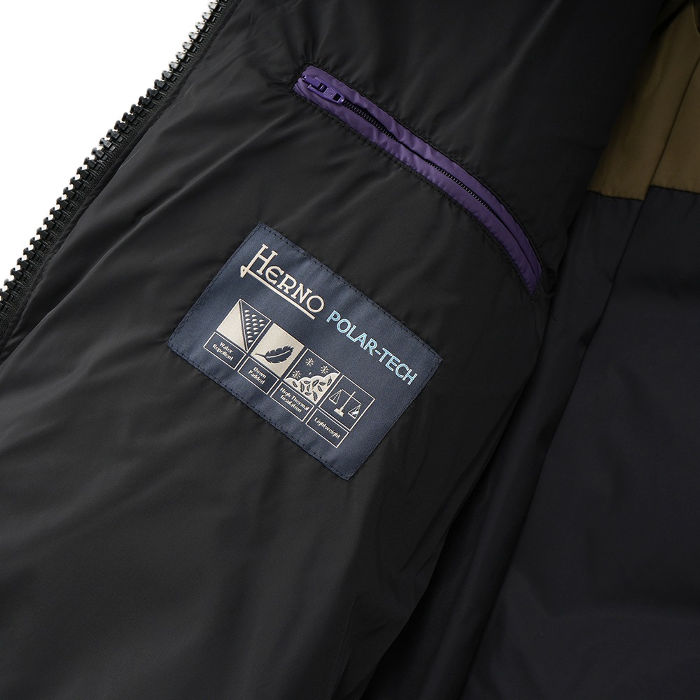 HERNO ヘルノ コーティング マットナイロン フーデッド ダウンジャケット PI001013U-12500＋39501/D KH.GREEN