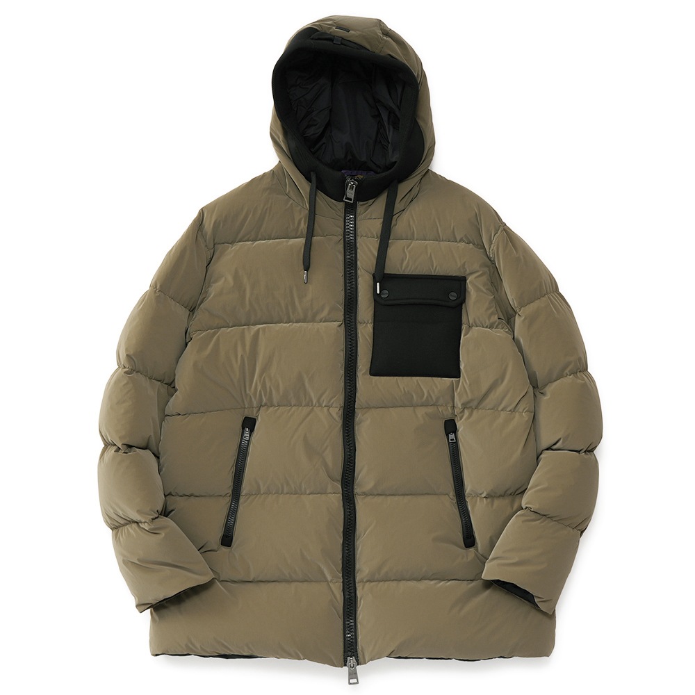 HERNO ヘルノ コーティング マットナイロン フーデッド ダウンジャケット PI001013U-12500＋39501/D KH.GREEN