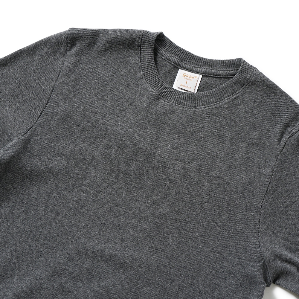 GICIPI ジチピ 2513A FRAGORA Cotone Soft フラーゴラ クルーネック ジャストフィット ニットソー Carbone