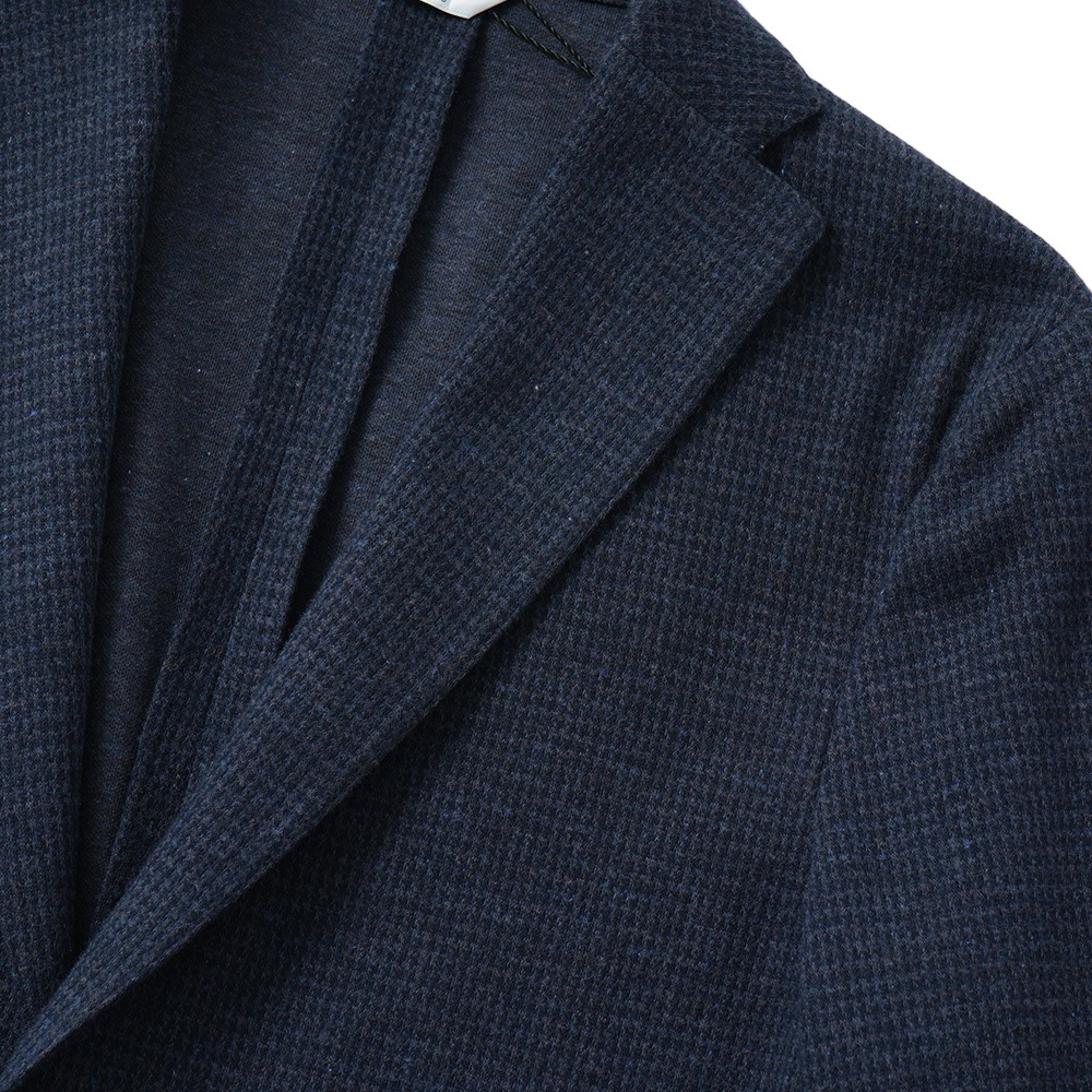 BOGLIOLI ボリオリ EMPTY JACKET コットンジャージー ガンクラブチェック 2B ジャケット OG0166/FB5018 NAVY