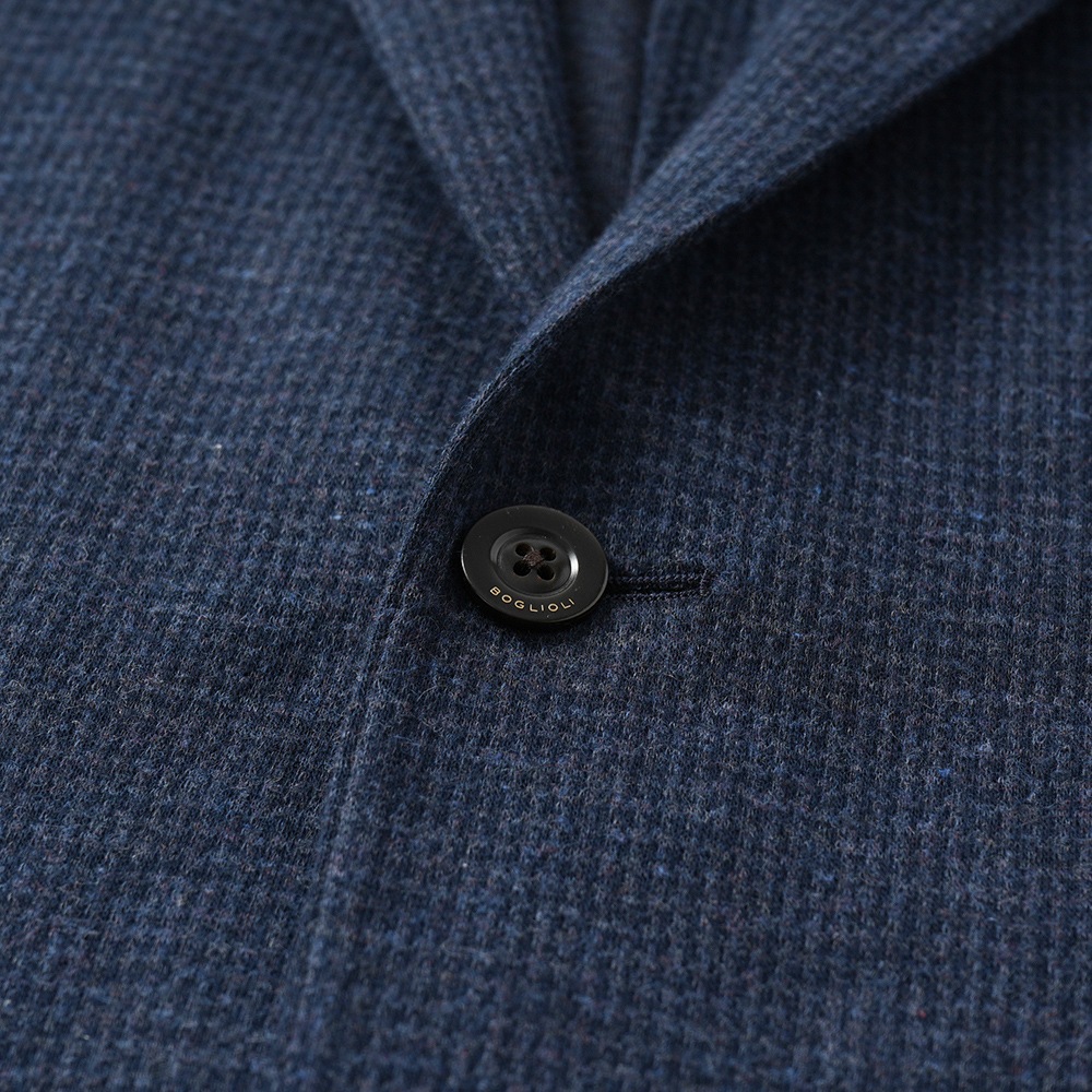 BOGLIOLI ボリオリ EMPTY JACKET コットンジャージー ガンクラブチェック 2B ジャケット OG0166/FB5018 NAVY