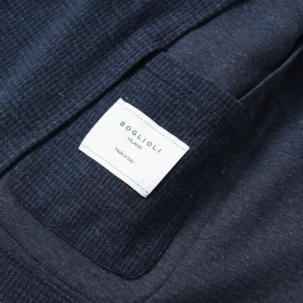 BOGLIOLI ボリオリ EMPTY JACKET コットンジャージー ガンクラブチェック 2B ジャケット OG0166/FB5018 NAVY