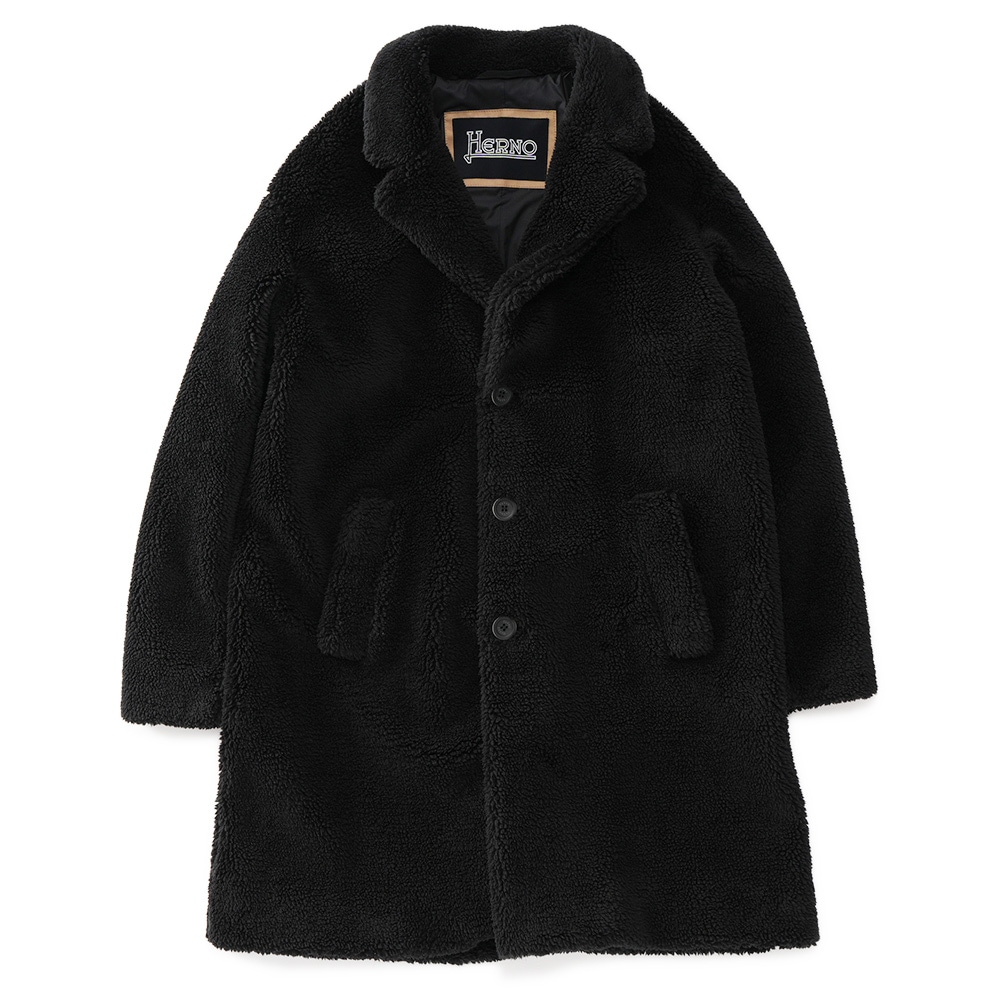 HERNO ヘルノ エコファー チェスターコート CA000162U-12536 BLACK