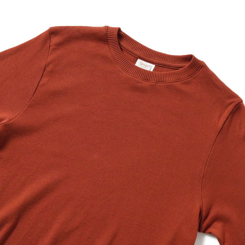 GICIPI ジチピ 2513A FRAGORA Cotone Soft フラーゴラ クルーネック ジャストフィット ニットソー Mattone