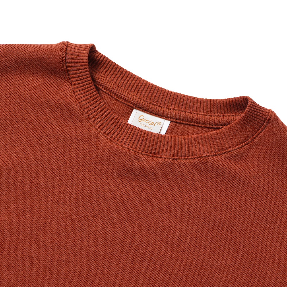 GICIPI ジチピ 2513A FRAGORA Cotone Soft フラーゴラ クルーネック ジャストフィット ニットソー Mattone