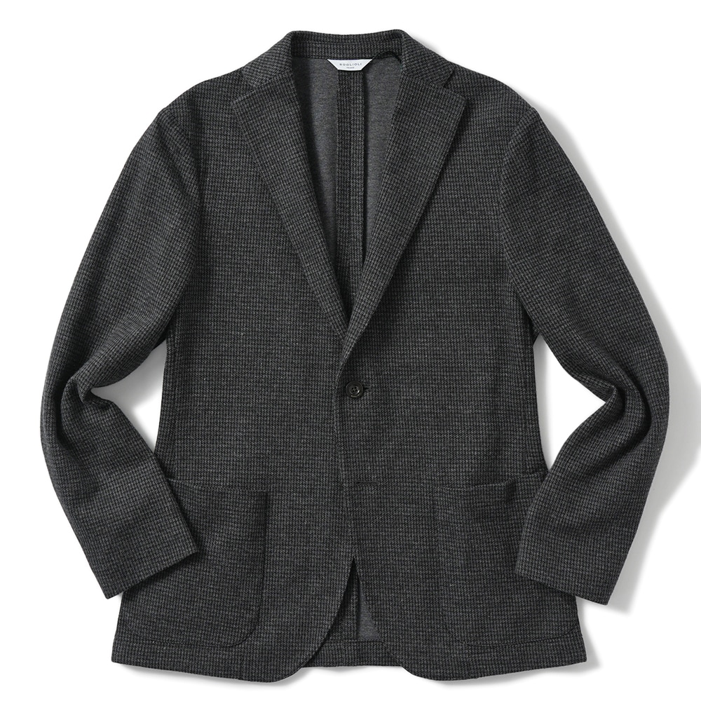 BOGLIOLI ボリオリ EMPTY JACKET コットンジャージー ガンクラブチェック 2B ジャケット OG0166/FB5018 D.GRAY
