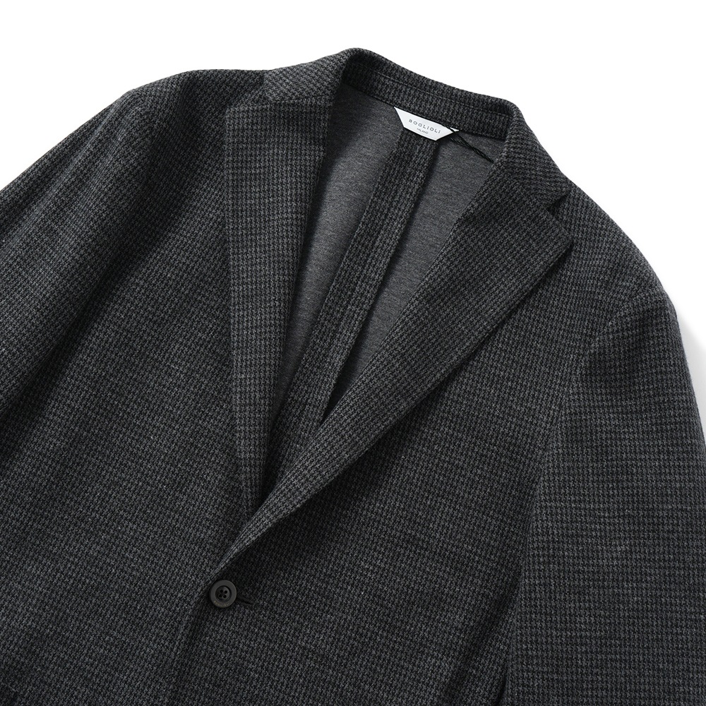 BOGLIOLI ボリオリ EMPTY JACKET コットンジャージー ガンクラブチェック 2B ジャケット OG0166/FB5018 D.GRAY