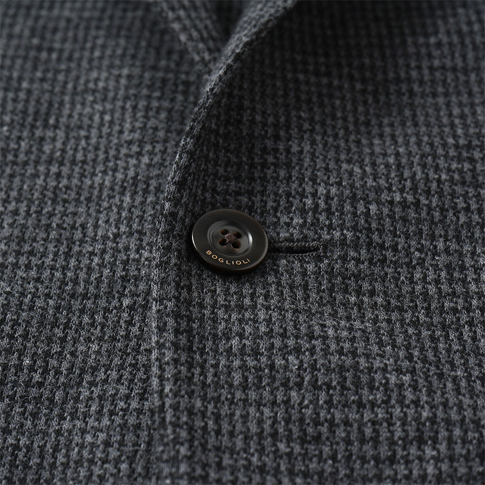 BOGLIOLI ボリオリ EMPTY JACKET コットンジャージー ガンクラブチェック 2B ジャケット OG0166/FB5018 D.GRAY