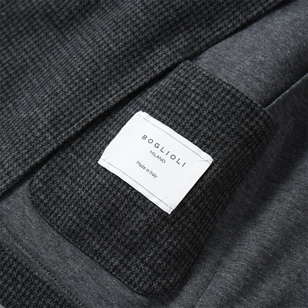 BOGLIOLI ボリオリ EMPTY JACKET コットンジャージー ガンクラブチェック 2B ジャケット OG0166/FB5018 D.GRAY