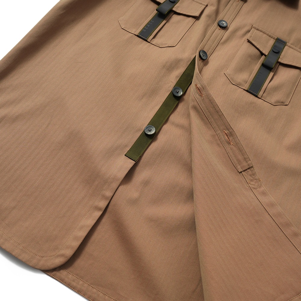 SEASE シーズ CAMICIA GENERALE JJ043/TN363 コットン ソラーロ ヘリンボーン オーバーシャツ R11 IRIDESCENT DESERT