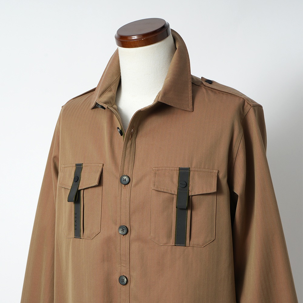 SEASE シーズ CAMICIA GENERALE JJ043/TN363 コットン ソラーロ ヘリンボーン オーバーシャツ R11 IRIDESCENT DESERT