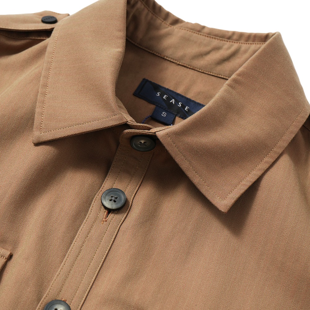 SEASE シーズ CAMICIA GENERALE JJ043/TN363 コットン ソラーロ ヘリンボーン オーバーシャツ R11 IRIDESCENT DESERT