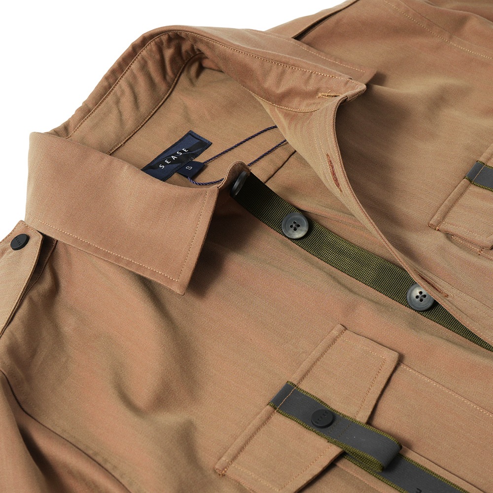 SEASE シーズ CAMICIA GENERALE JJ043/TN363 コットン ソラーロ ヘリンボーン オーバーシャツ R11 IRIDESCENT DESERT