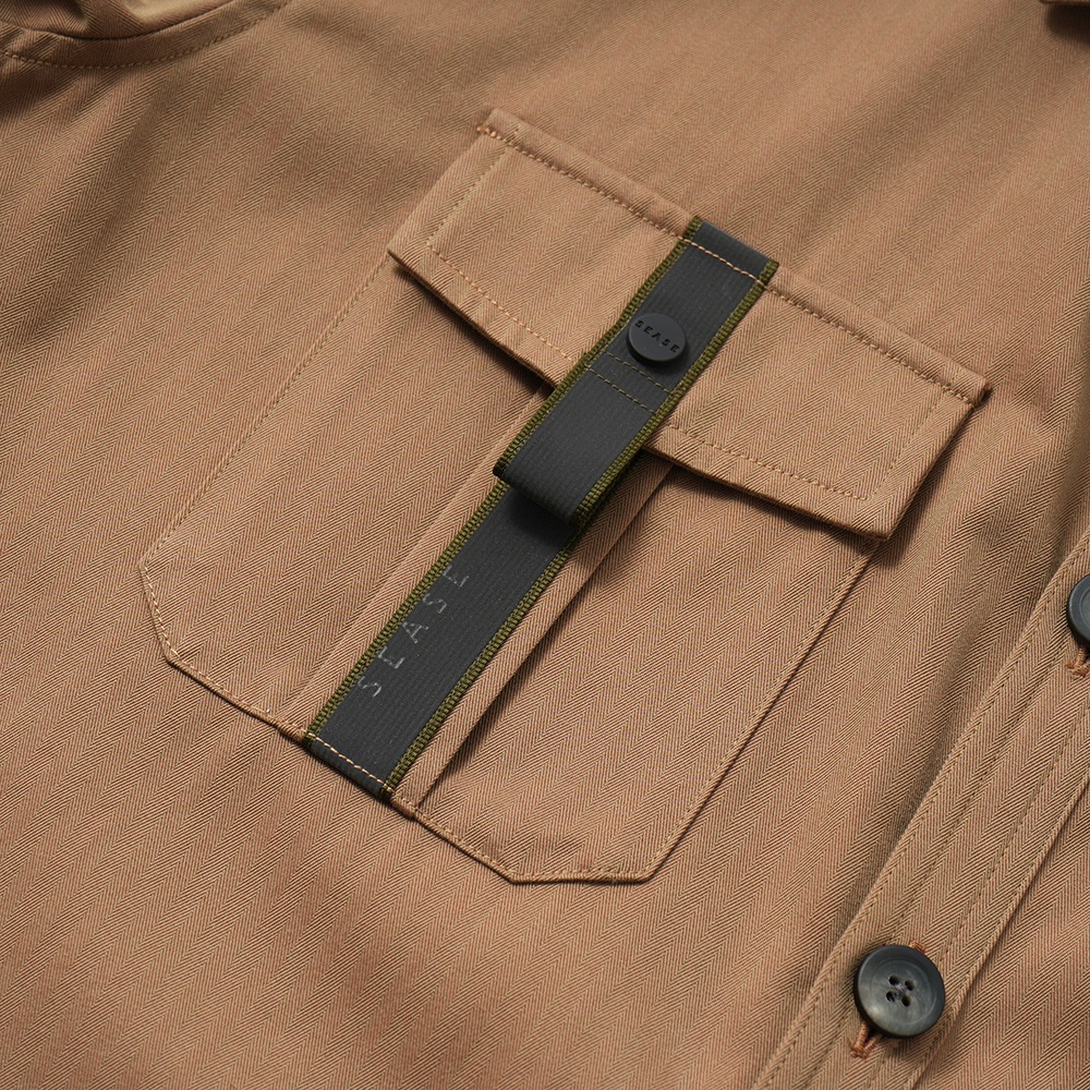 SEASE シーズ CAMICIA GENERALE JJ043/TN363 コットン ソラーロ ヘリンボーン オーバーシャツ R11 IRIDESCENT DESERT
