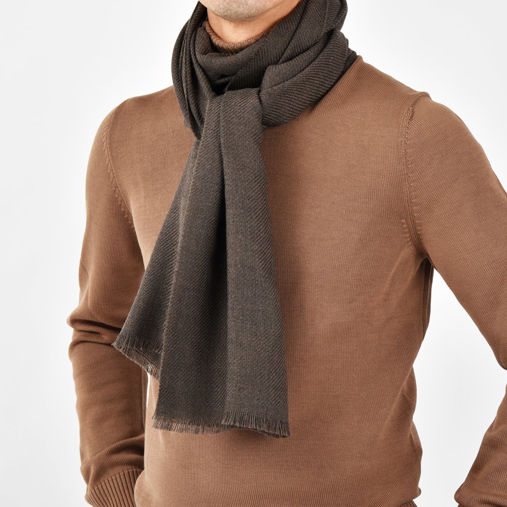 GIERRE ジエレ ウール ソリッド ストール BROWN 【国内正規品】 返品