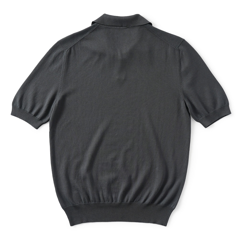 GRAN SASSO グランサッソ ソフトコットン ニット スキッパーポロシャツ 57186/18170 CHARCOAL