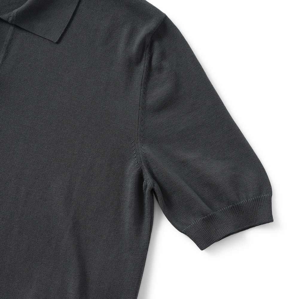GRAN SASSO グランサッソ ソフトコットン ニット スキッパーポロシャツ 57186/18170 CHARCOAL
