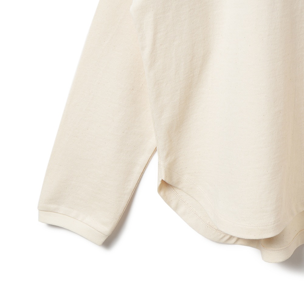 HOLLYWOOD RANCH MARKET ハリウッドランチマーケット HエンブロイダリーラウンドヘムロングスリーブTシャツ ウイメンズ 1006722 NATURAL