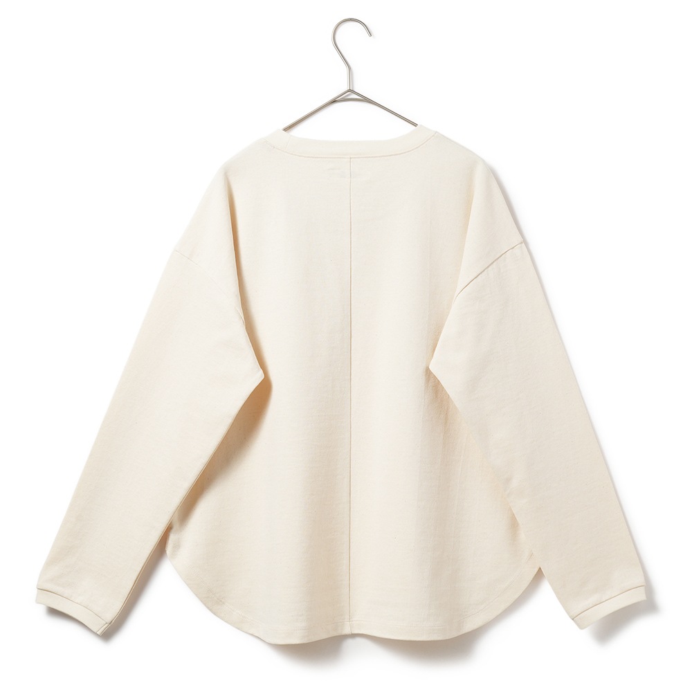 HOLLYWOOD RANCH MARKET ハリウッドランチマーケット HエンブロイダリーラウンドヘムロングスリーブTシャツ ウイメンズ 1006722 NATURAL