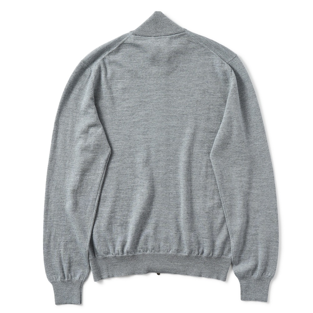 GRANSASSO グランサッソ メリノウール ニット ジップアップ スタンドカラー カーディガン 55144/14290 L.GRAY