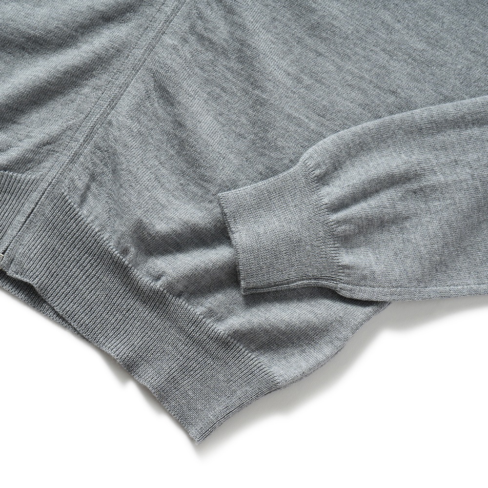 GRANSASSO グランサッソ メリノウール ニット ジップアップ スタンドカラー カーディガン 55144/14290 L.GRAY