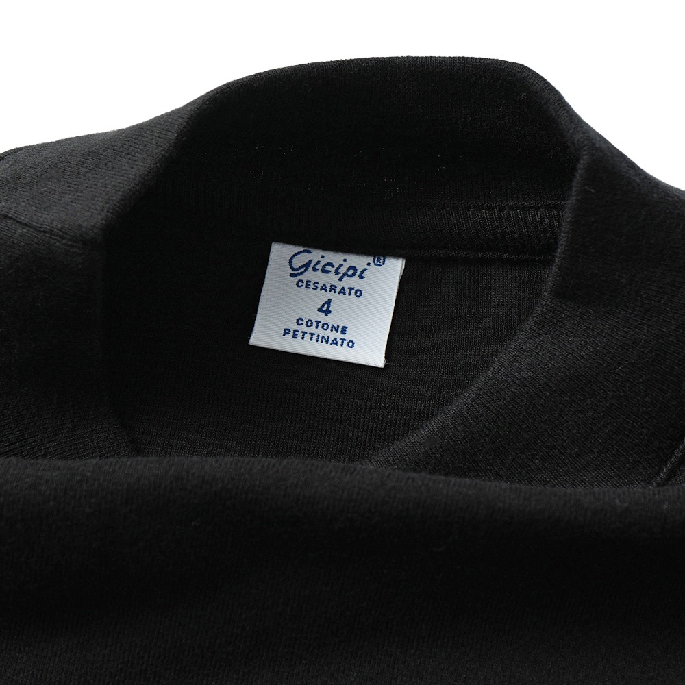 GICIPI ジチピ 2409A DELFINO デルフィーノ COSTINA 1x1 コスティーナ ウノ・ペル・ウノ クルーネック ベーシックフィット ロングスリーブカットソー NERO