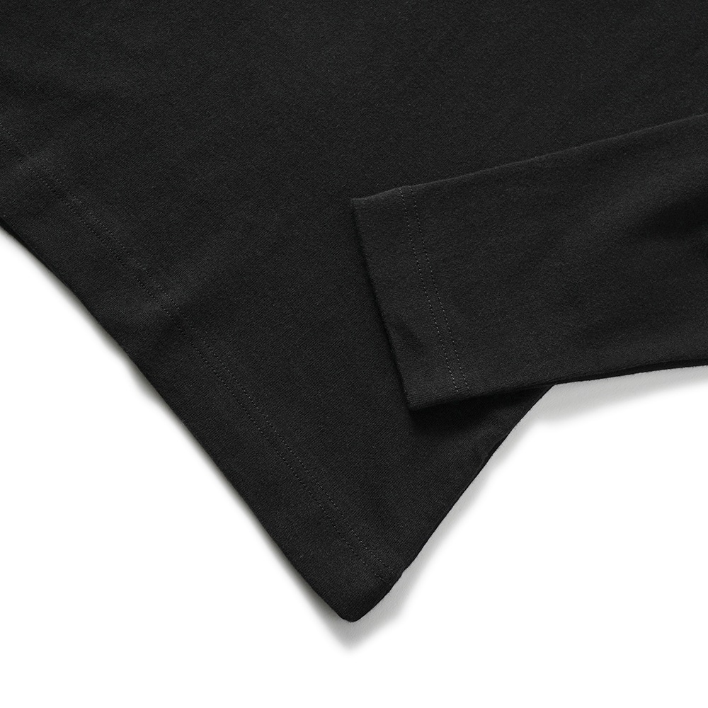 GICIPI ジチピ 2409A DELFINO デルフィーノ COSTINA 1x1 コスティーナ ウノ・ペル・ウノ クルーネック ベーシックフィット ロングスリーブカットソー NERO