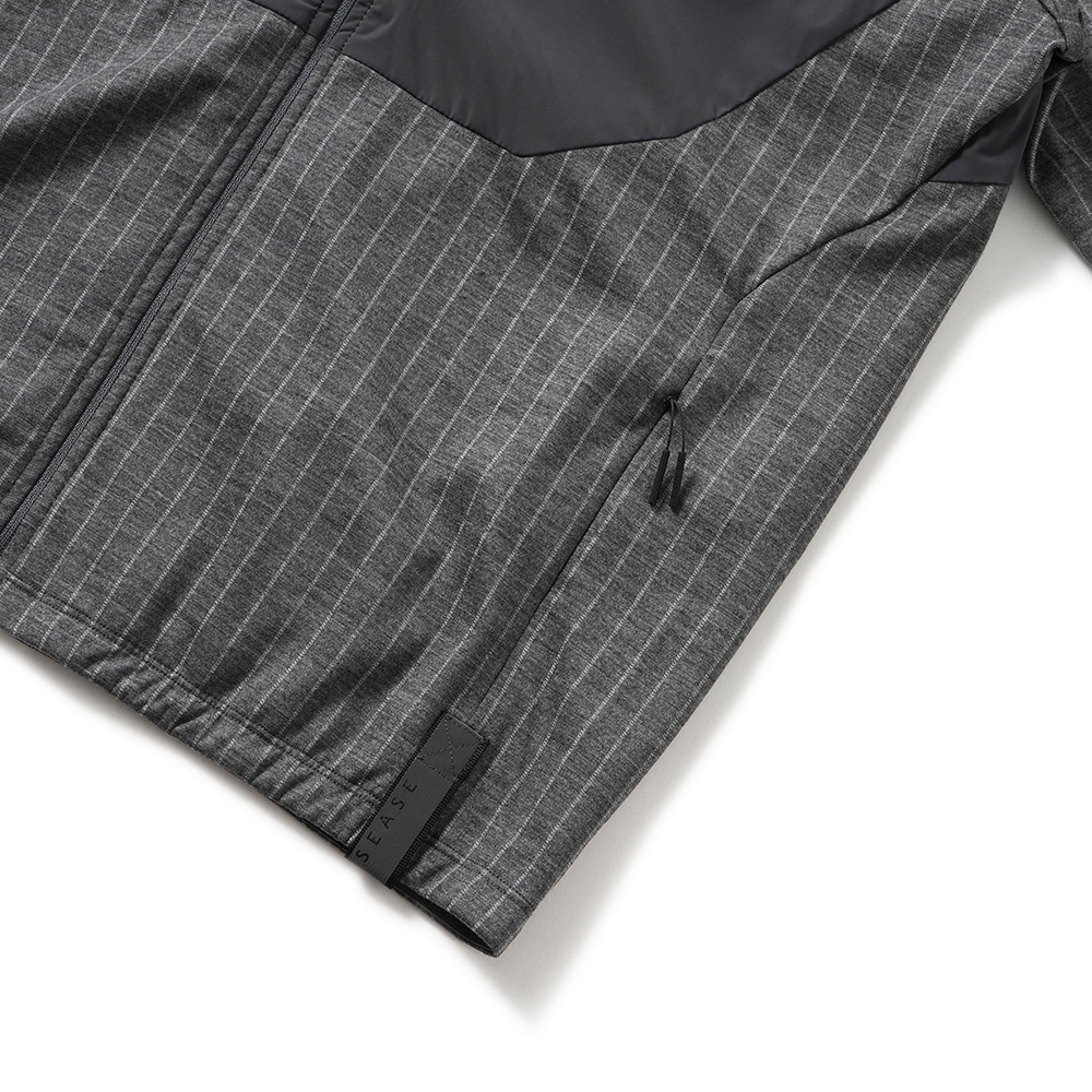 SEASE シーズ ZIPPED HOODIE HYBRID WH049/TJ109 ジップフーディ ハイブリッド N65 GRAPHITE GREY