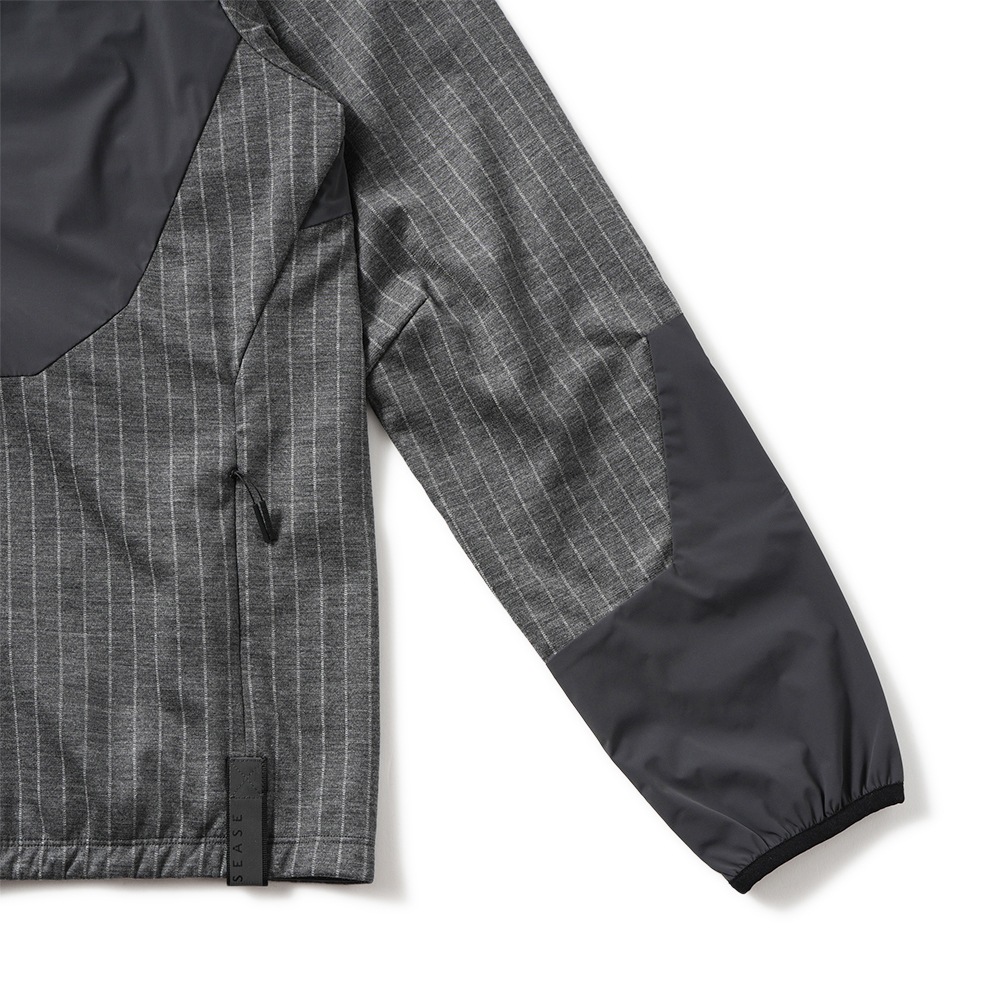 SEASE シーズ ZIPPED HOODIE HYBRID WH049/TJ109 ジップフーディ ハイブリッド N65 GRAPHITE GREY