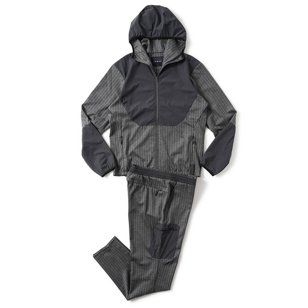 SEASE シーズ ZIPPED HOODIE HYBRID WH049/TJ109 ジップフーディ ハイブリッド N65 GRAPHITE GREY