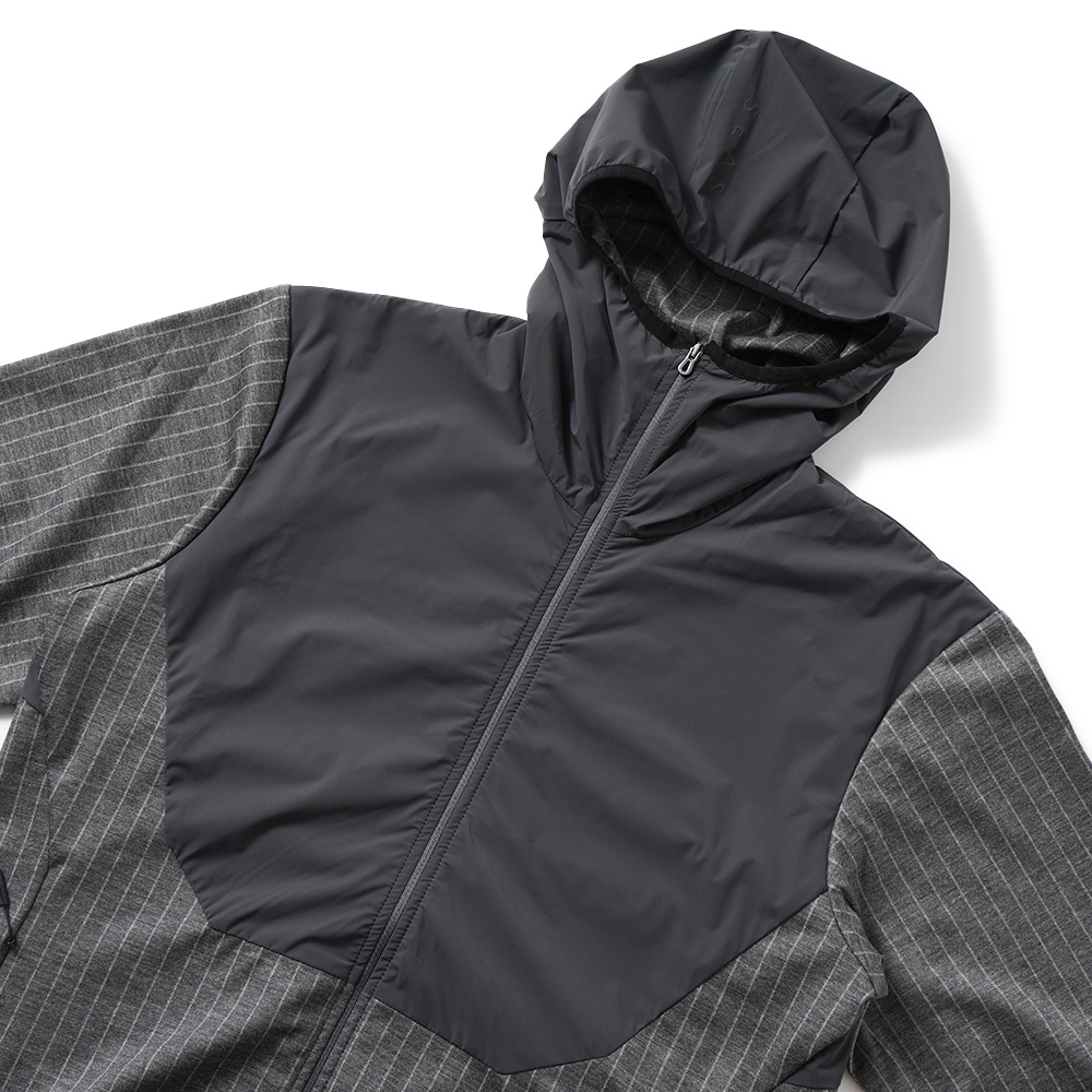 SEASE シーズ ZIPPED HOODIE HYBRID WH049/TJ109 ジップフーディ ハイブリッド N65 GRAPHITE GREY