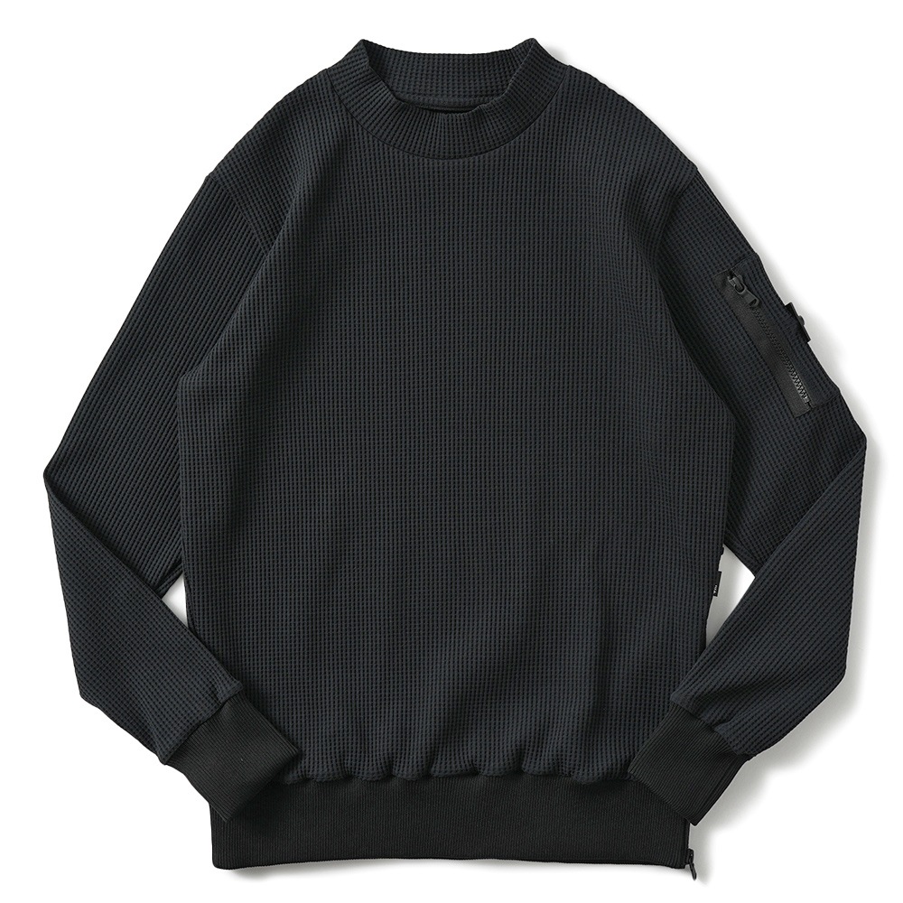 junhashimoto ジュンハシモト JH+ WAFFLE THERMAL MOCKNECK ワッフルサーマルモックネック 1102420038 BLACK