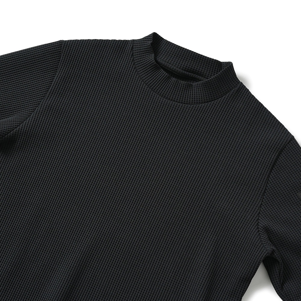 junhashimoto ジュンハシモト JH+ WAFFLE THERMAL MOCKNECK ワッフルサーマルモックネック 1102420038 BLACK