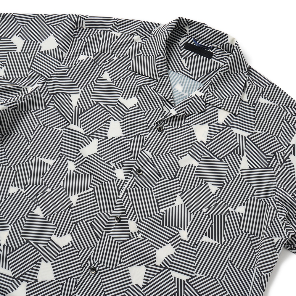 junhashimoto ジュンハシモト OPEN COLLAR S/S オープンカラー ショートスリーブシャツ 1062620001 WHITE×BLK