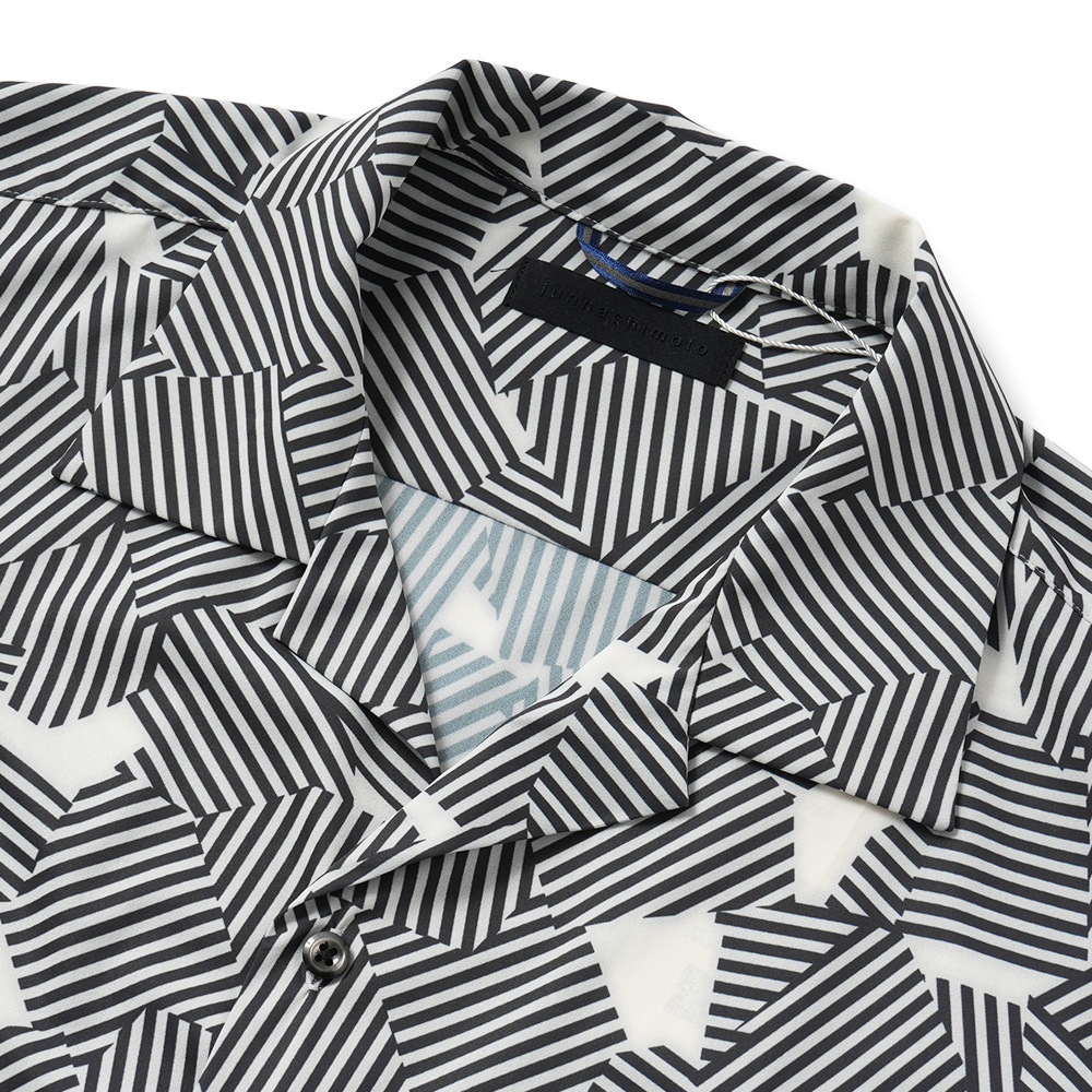 junhashimoto ジュンハシモト OPEN COLLAR S/S オープンカラー ショートスリーブシャツ 1062620001 WHITE×BLK