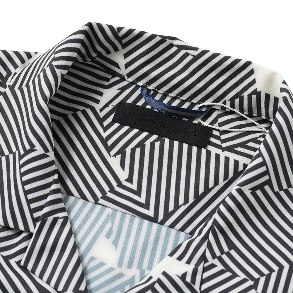 junhashimoto ジュンハシモト OPEN COLLAR S/S オープンカラー ショートスリーブシャツ 1062620001 WHITE×BLK