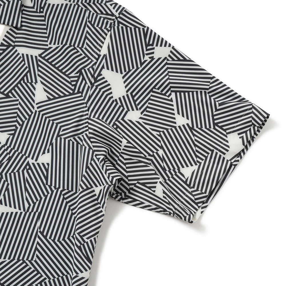 junhashimoto ジュンハシモト OPEN COLLAR S/S オープンカラー ショートスリーブシャツ 1062620001 WHITE×BLK