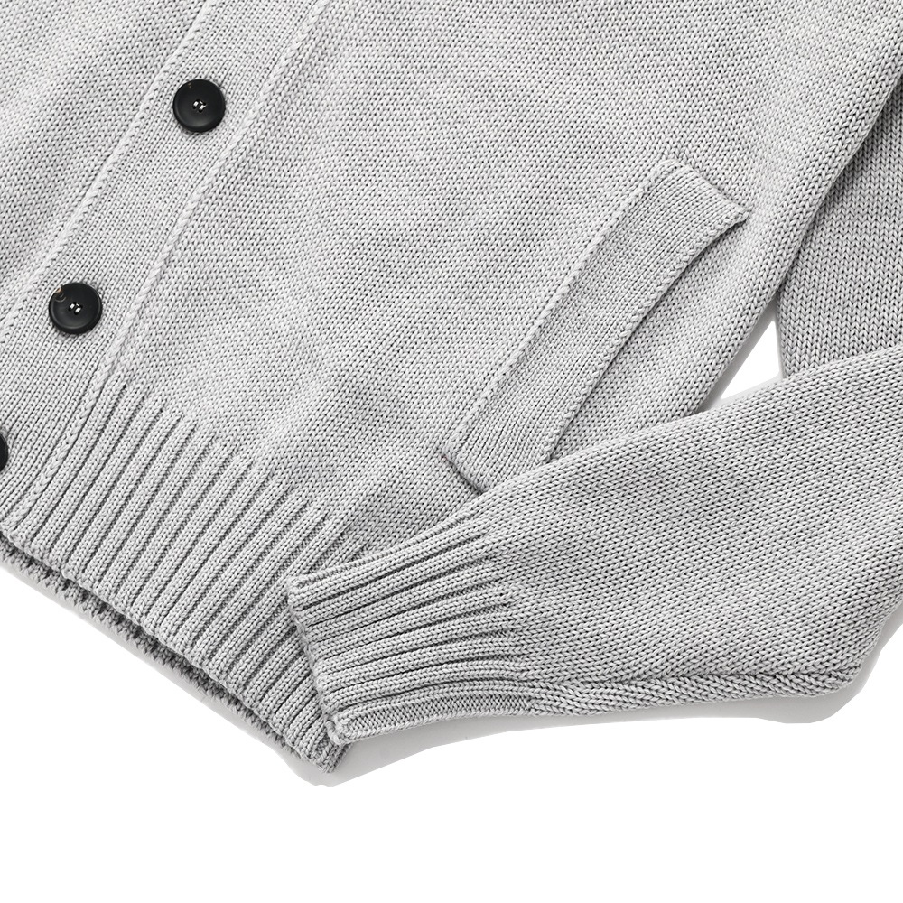 ZANONE ザノーネ CHIOTO ウール ミドルゲージ ニット スタンドカラーカーディガン 812519-ZR229 L.GRAY