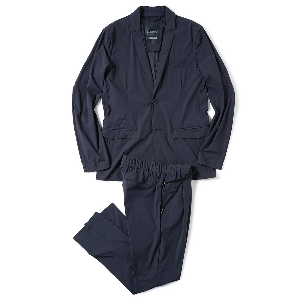 HERNO Laminar ヘルノ ラミナー ストレッチナイロン シャーリングパンツ PT00001UL/12691 NAVY